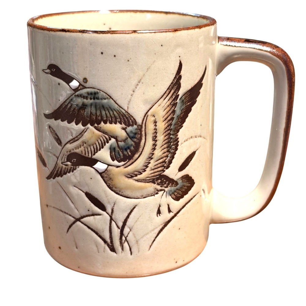 VTG Otagiri Set‎ 2 Mallard Duck Coffee Mug Cup Hunting Rustic Hunter Outdoorsman